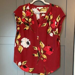 Floral Red Women's Top